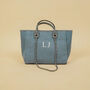 Personalised Monogram Canvas Tote Bag In Blue, thumbnail 3 of 4