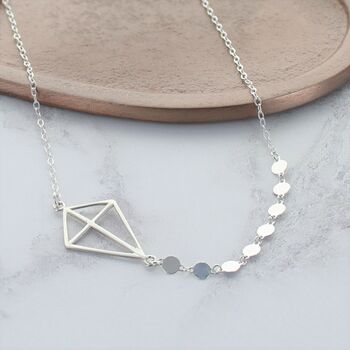 Origami Sterling Silver Kite Necklace, 4 of 6