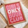 Girls Book Club Wall Art Print Gift For Book Lovers Reading, thumbnail 4 of 9