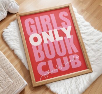 Girls Book Club Wall Art Print Gift For Book Lovers Reading, 4 of 9