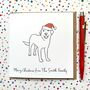 Personalised Festive Labrador Santa Hat Christmas Card, thumbnail 2 of 2