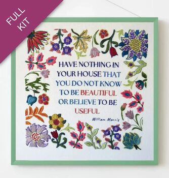 William Morris Beautifully Quote Embroidery Kit, 7 of 7