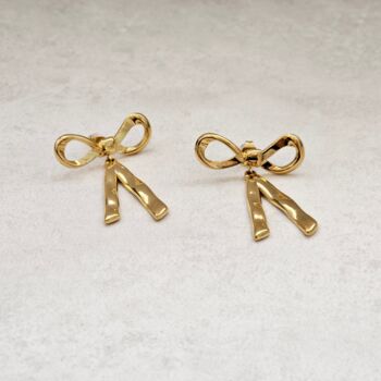 Bow Earring Gold, 3 of 6