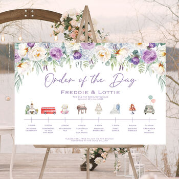 Wedding Order Of The Day Timeline Poster, 4 of 9