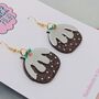 Christmas Pudding Glitter Resin Earrings, thumbnail 2 of 4