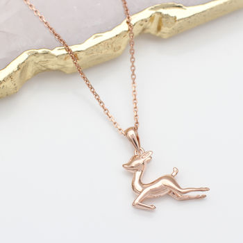 Personalised 18ct Rose Gold Plated Bambi Necklace, 2 of 4