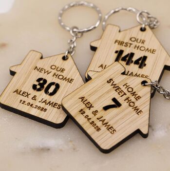 Personalised New Home Keyring – “Home Sweet Home / Our First Home / My New Home” Gift, 5 of 6