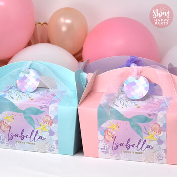 Personalised Mermaid Under The Sea Party Favour Box, 5 of 7