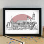 Sitges Skyline Travel Art Print Unframed, thumbnail 1 of 6