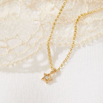 Fine Solid Gold Sapphire Star Necklace, 5 of 9