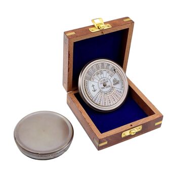 Personalised Three Inch Bronze 100 Year Calendar Compass, 2 of 12