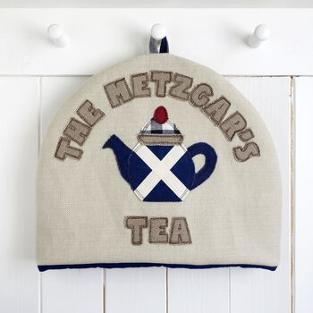 Personalised Scottish Flag Tea Pot Cosy Gift, 7 of 12