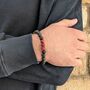 Men's Sardonyx And Lava Bead August Birthstone Bracelet, thumbnail 5 of 10