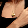 Scroll Heart Ashes Urn Necklace 18 K Gold Plated Silver, thumbnail 2 of 10