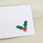 Set Of Five Christmas Glitter Holly Gift Tags, thumbnail 1 of 2