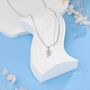 Tiny Cz Leaf Pendant Necklace In Sterling Silver, thumbnail 1 of 10