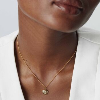 Ripple Heart Necklace Silver Or 18ct Gold Plated Vermeil, 2 of 7