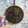 Black Highland Heather Embroidery Kit, thumbnail 3 of 6