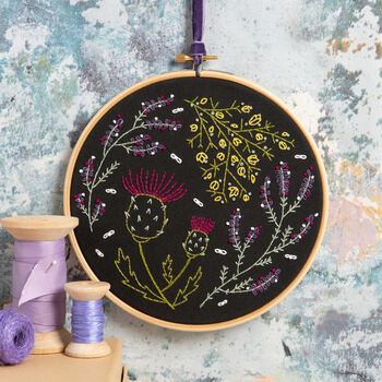 Black Highland Heather Embroidery Kit, 3 of 6