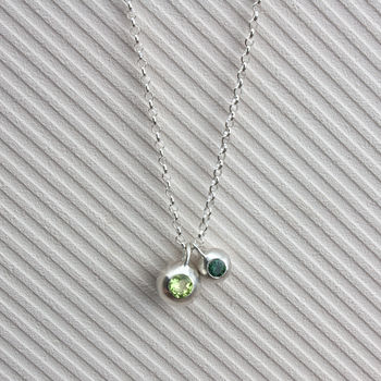 Silver Peridot And Tourmaline Orb Necklace, 6 of 6
