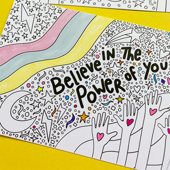 Eight Motivational Colouring Postcards, 4 of 4
