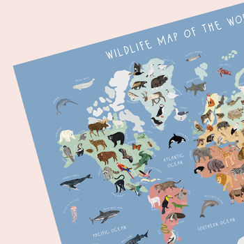 Wildlife Map Of The World Print, 4 of 5