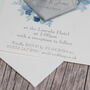 Geometric Heart Blue Floral Wedding Invitation Magnet, thumbnail 2 of 6