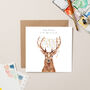 Deer In Fairy Lights Card, thumbnail 1 of 3