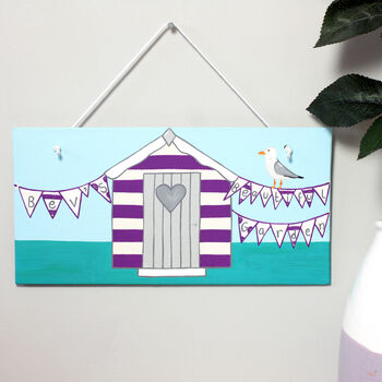 Personalised Family Beach Hut Canvas Sign, 2 of 11