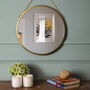 Hanging Wall Mirror Golden Finish Round, thumbnail 2 of 7