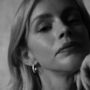 Hanna 18ct Gold Plate Brushed Hoop Earrings, thumbnail 3 of 3