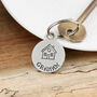 Personalised New Home Housewarming Gift Round Pewter Keyring With Name, thumbnail 4 of 4