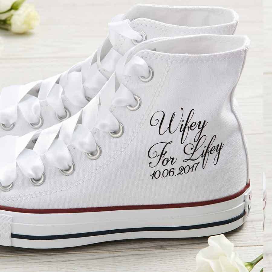 Bride Wedding Converse  Shoes  Wifey For Lifey By Yeah Boo 