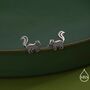 Sterling Silver Skunk Earrings With Black Rhodium Coating, thumbnail 3 of 12