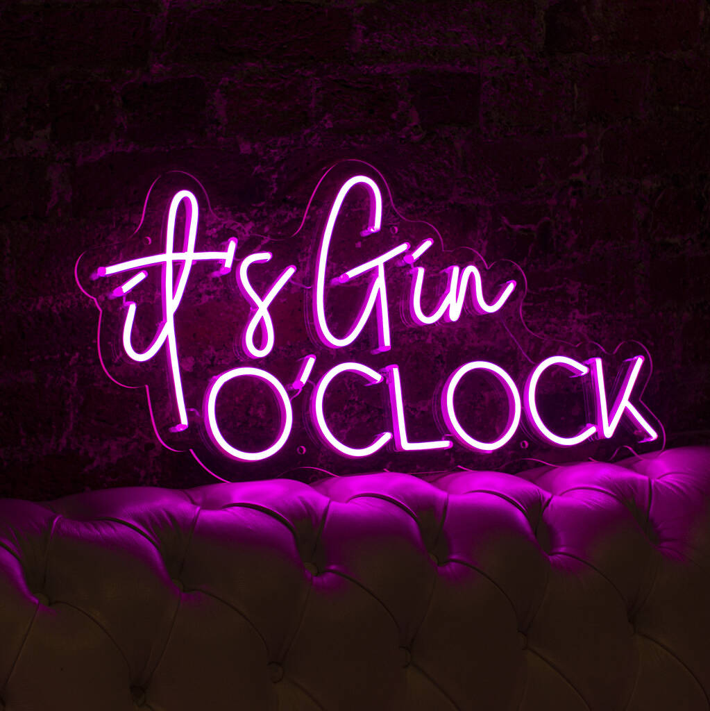 It's Gin O'clock Neon Sign Next Day Delivery By Marvellous Neon