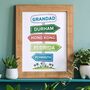 Personalised Signpost Print For Him / Father's Day Gift, thumbnail 1 of 3