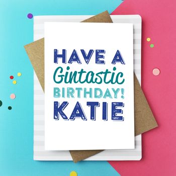 Happy Birthday Gintastic Personalised Card, 2 of 3