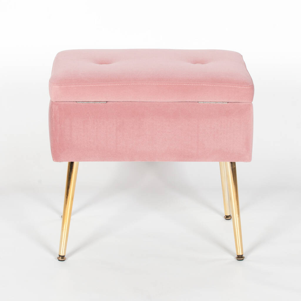 Dressing Table Stool With Storage By, Pink Chair For Vanity Table