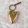Pink/ Gold Leather Heart Keyring / Charm, thumbnail 2 of 6