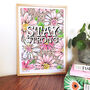 'Stay Strong' Typography Illustrated Print, thumbnail 2 of 3