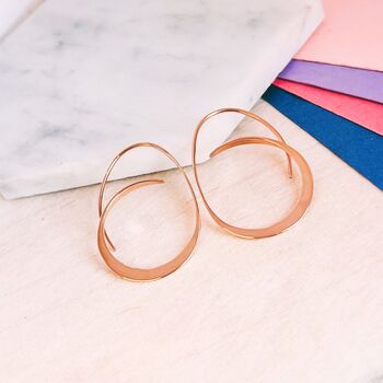 Tapered Rose Gold Sterling Silver Hoop Earrings, 2 of 7
