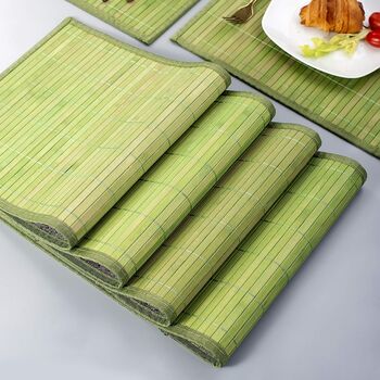 Set Of Six Brown Leaf Bamboo Placemats, 10 of 11