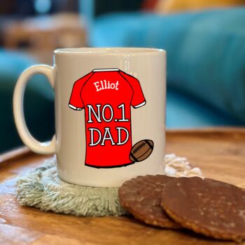 No.One Relative Personalised Rugby Shirt Mug, 6 of 7