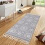 Grey Vintage Cotton Area Rug Runner, thumbnail 1 of 7