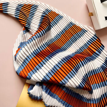 Pleated Bengal Stripes Silky Scarf In A Handbag Box, 2 of 8