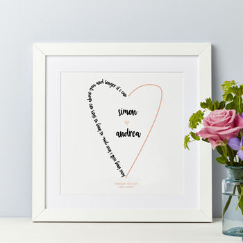 Personalised Valentine Words Or Song Print, 2 of 5