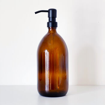 Refillable Amber Bottle With Black Metal Pump, 6 of 6