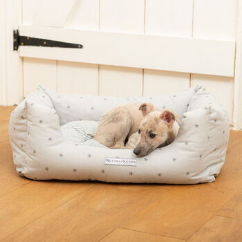 Grey Stars And Stripe Boxy Dog Bed, 2 of 7