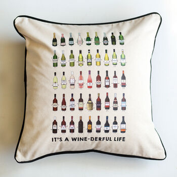 Varieties Of Wine Illustrated Cushion, 2 of 2