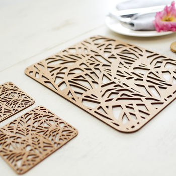 Grass In The Wind Place Mat And Coaster Set, 2 of 2
